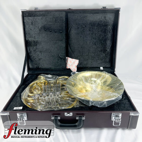 New Yamaha YHR-671D Professional Double French Horn with Detachable Bell - Lacquered Brass