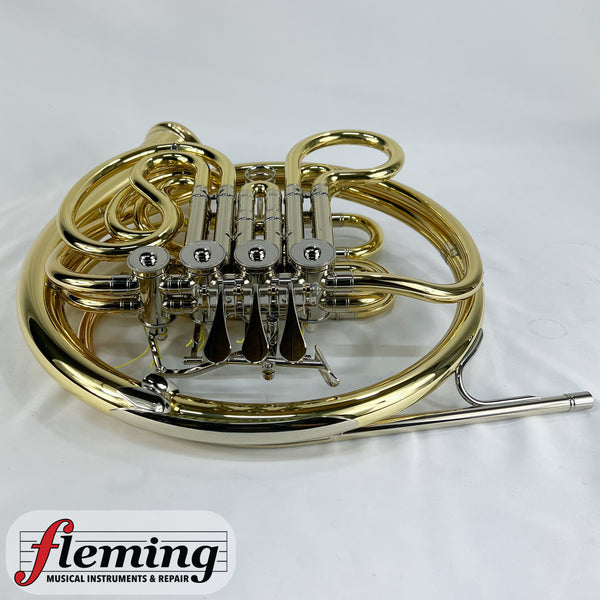 New Yamaha YHR-671D Professional Double French Horn with Detachable Bell - Lacquered Brass