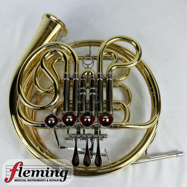 New Yamaha YHR-671D Professional Double French Horn with Detachable Bell - Lacquered Brass