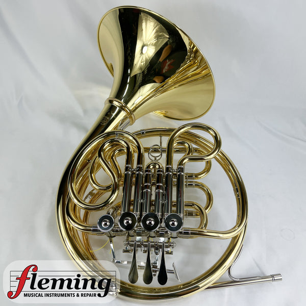 New Yamaha YHR-671D Professional Double French Horn with Detachable Bell - Lacquered Brass