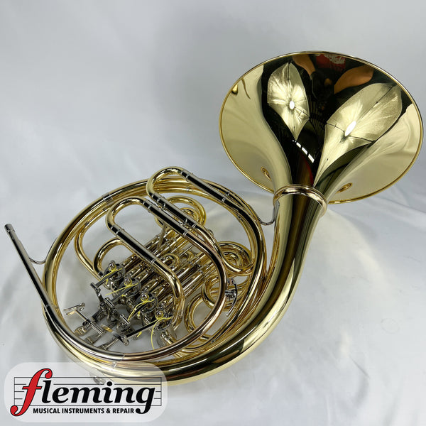 New Yamaha YHR-671D Professional Double French Horn with Detachable Bell - Lacquered Brass