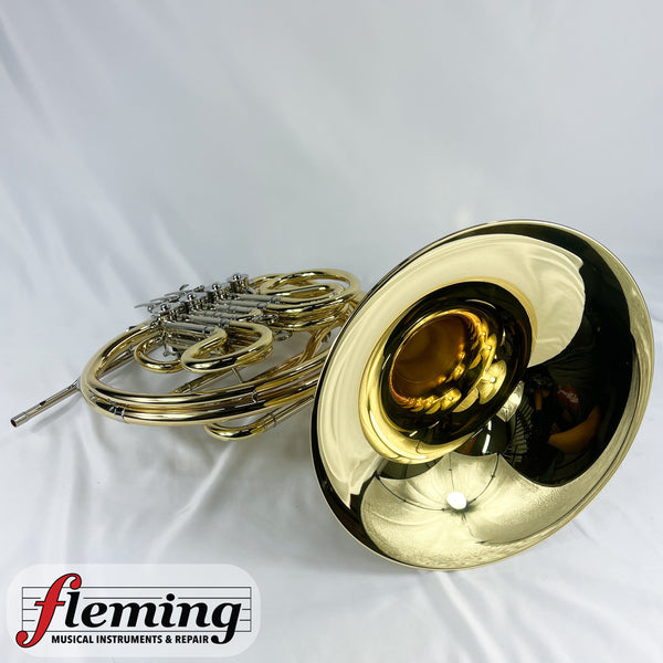 New Yamaha YHR-671D Professional Double French Horn with Detachable Bell - Lacquered Brass