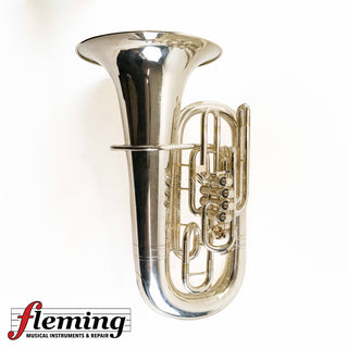 Hirschbrunner Model 1927 Professional F Tuba - Silver Plated