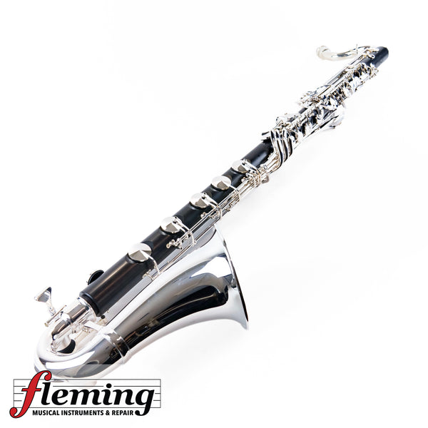 Backun Q Series Professional Bass Clarinet to Low C - Grenadilla / Silver Plate