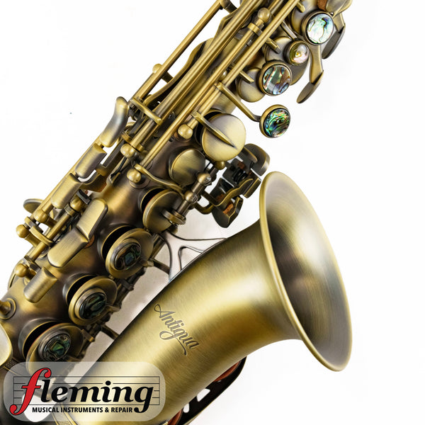 Antigua SS3159 Soprano Saxophone Curved Bell Antique Finish