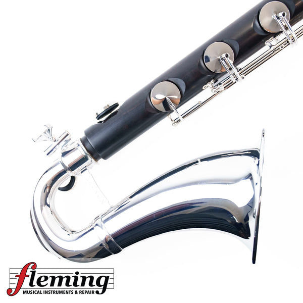 Backun Q Series Professional Bass Clarinet to Low C - Grenadilla / Silver Plate