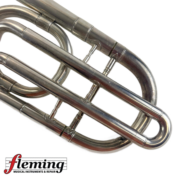 1958 C.G. Conn 72H "Artist" Professional Single-Rotor Bass Trombone - Silver Plated with Gold Wash Bell Flare