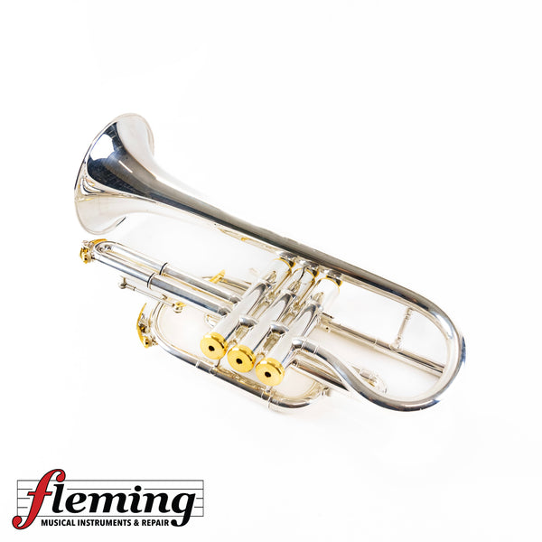 Pre-Owned Besson Prestige Professional Cornet - Silver Plate with Gold Trim (Ex-USAF)