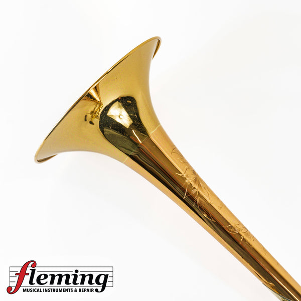 Shires U.S.A. Tenor Trombone Bell &amp; Valve Section ONLY (Incomplete / Project) - Gold Brass