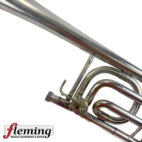 1958 C.G. Conn 72H "Artist" Professional Single-Rotor Bass Trombone - Silver Plated with Gold Wash Bell Flare
