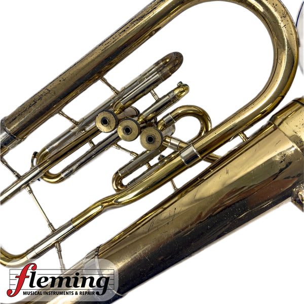 Pre-Owned F.E. Olds & Son Bell-Front Baritone Horn - Two-Tone / As-Is Project