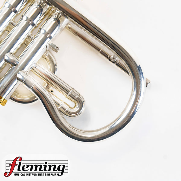 Pre-Owned Besson Prestige Professional Cornet - Silver Plate with Gold Trim (Ex-USAF)