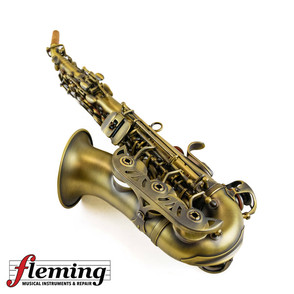 Antigua SS3159 Soprano Saxophone Curved Bell Antique Finish