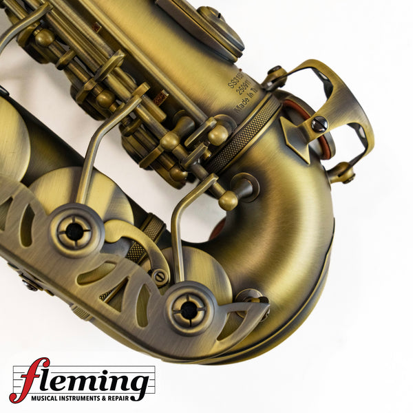 Antigua SS3159 Soprano Saxophone Curved Bell Antique Finish