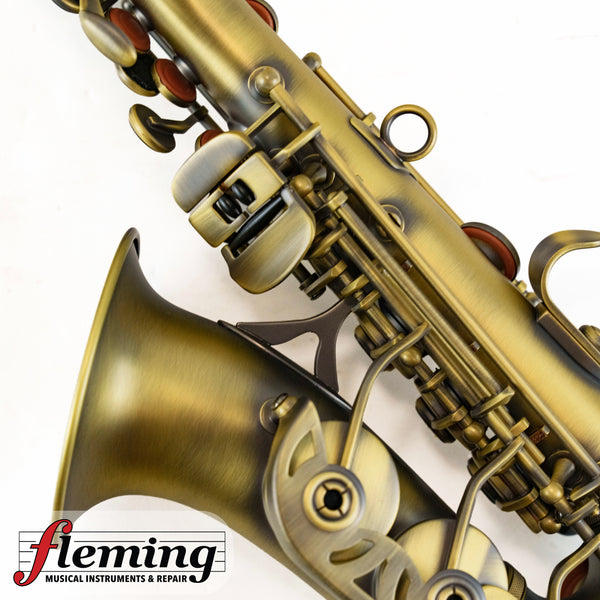 Antigua SS3159 Soprano Saxophone Curved Bell Antique Finish