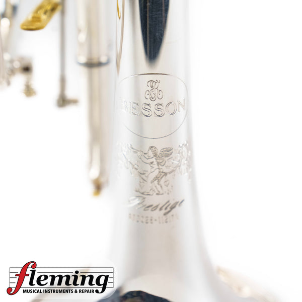 Pre-Owned Besson Prestige Professional Cornet - Silver Plate with Gold Trim (Ex-USAF)