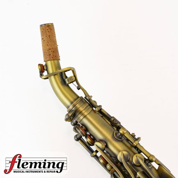 Antigua SS3159 Soprano Saxophone Curved Bell Antique Finish