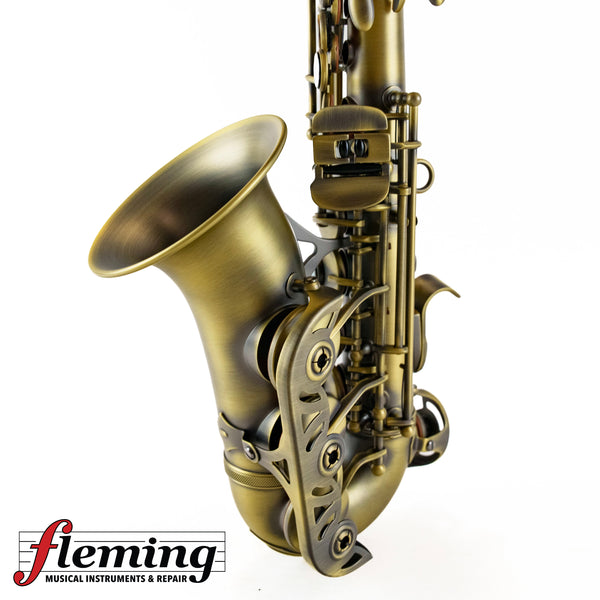 Antigua SS3159 Soprano Saxophone Curved Bell Antique Finish