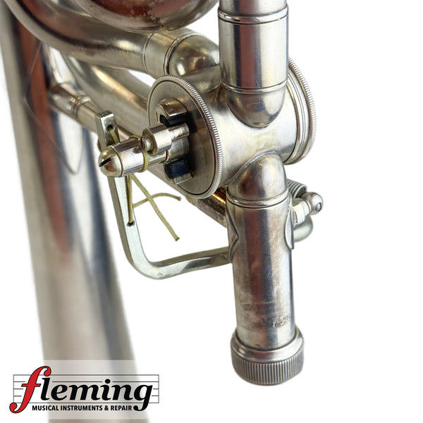 1958 C.G. Conn 72H "Artist" Professional Single-Rotor Bass Trombone - Silver Plated with Gold Wash Bell Flare
