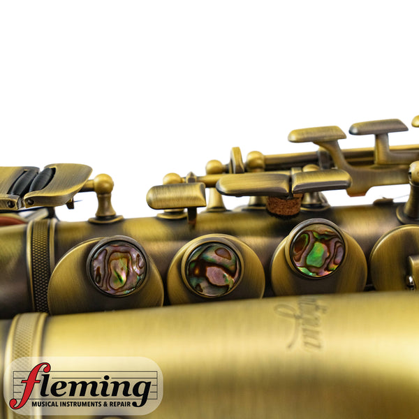Antigua SS3159 Soprano Saxophone Curved Bell Antique Finish