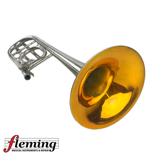 1958 C.G. Conn 72H "Artist" Professional Single-Rotor Bass Trombone - Silver Plated with Gold Wash Bell Flare
