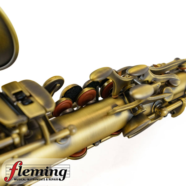 Antigua SS3159 Soprano Saxophone Curved Bell Antique Finish