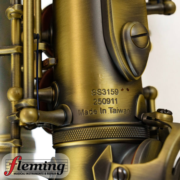 Antigua SS3159 Soprano Saxophone Curved Bell Antique Finish