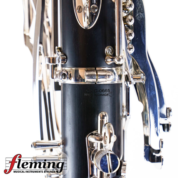 Backun Q Series Professional Bass Clarinet to Low C - Grenadilla / Silver Plate
