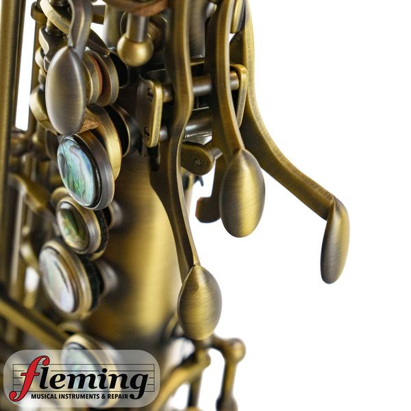 Antigua SS3159 Soprano Saxophone Curved Bell Antique Finish