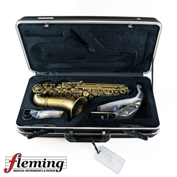 Antigua SS3159 Soprano Saxophone Curved Bell Antique Finish