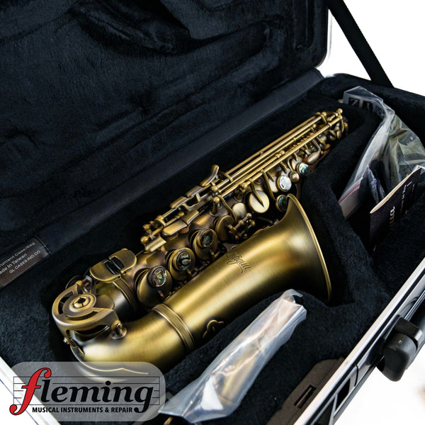 Antigua SS3159 Soprano Saxophone Curved Bell Antique Finish