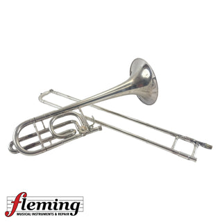 1958 C.G. Conn 72H "Artist" Professional Single-Rotor Bass Trombone - Silver Plated with Gold Wash Bell Flare