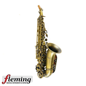 Antigua SS3159 Soprano Saxophone Curved Bell Antique Finish