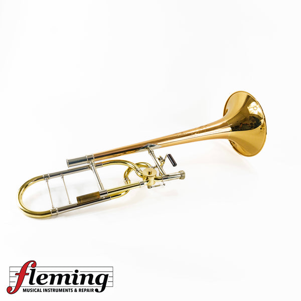 Shires U.S.A. Tenor Trombone Bell &amp; Valve Section ONLY (Incomplete / Project) - Gold Brass