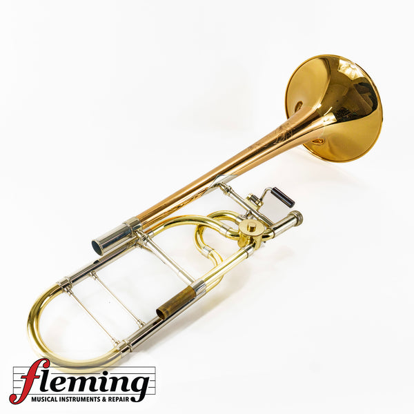 Shires U.S.A. Tenor Trombone Bell &amp; Valve Section ONLY (Incomplete / Project) - Gold Brass