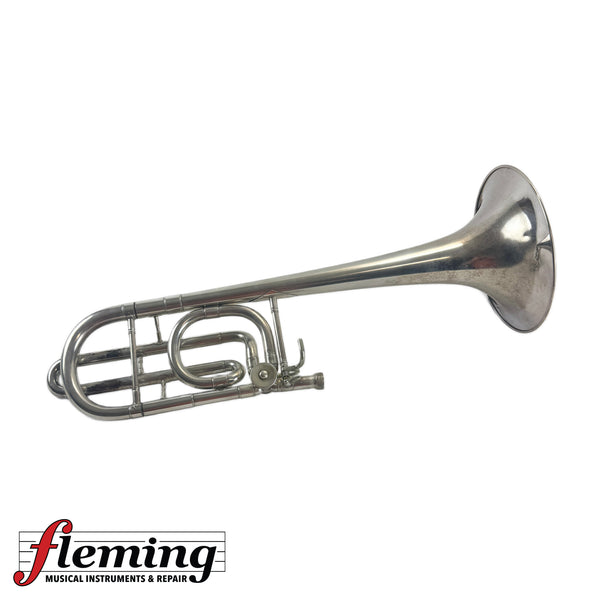 1958 C.G. Conn 72H "Artist" Professional Single-Rotor Bass Trombone - Silver Plated with Gold Wash Bell Flare