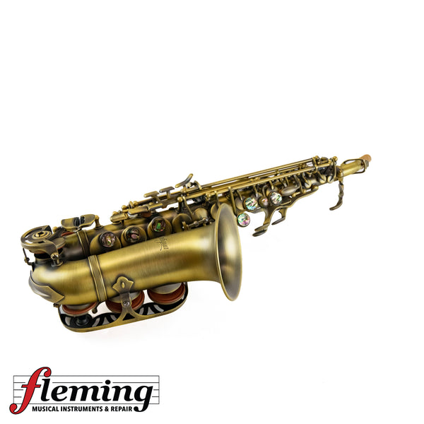 Antigua SS3159 Soprano Saxophone Curved Bell Antique Finish