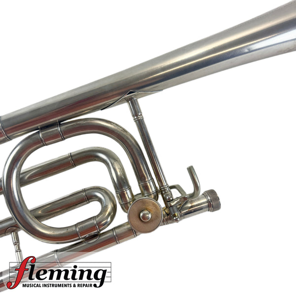 1958 C.G. Conn 72H "Artist" Professional Single-Rotor Bass Trombone - Silver Plated with Gold Wash Bell Flare